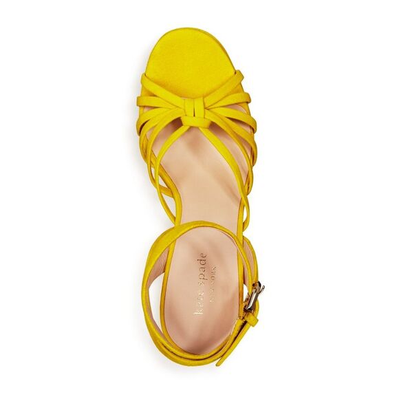 KATE SPADE NEW YORK Womens Yellow 1-1/2" Platform Glenn Leather Sandals 8 M - Picture 3 of 3